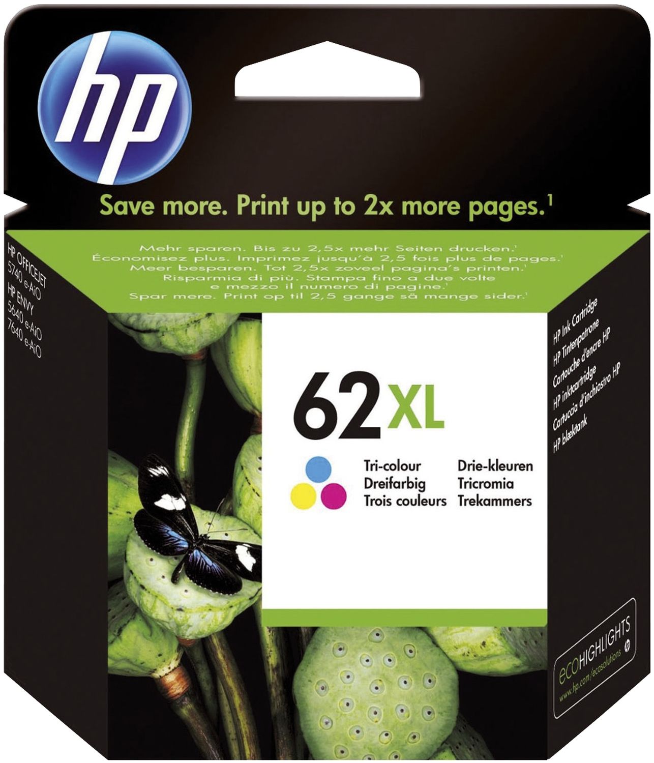 Original HP Druckkopfpatrone color (C2P07AE,C2P07AE#ABE,C2P07AE#UUS,62XL,62XLC,62XLCOLOR,NO62XL,NO62XLC,NO62XLCOLOR)