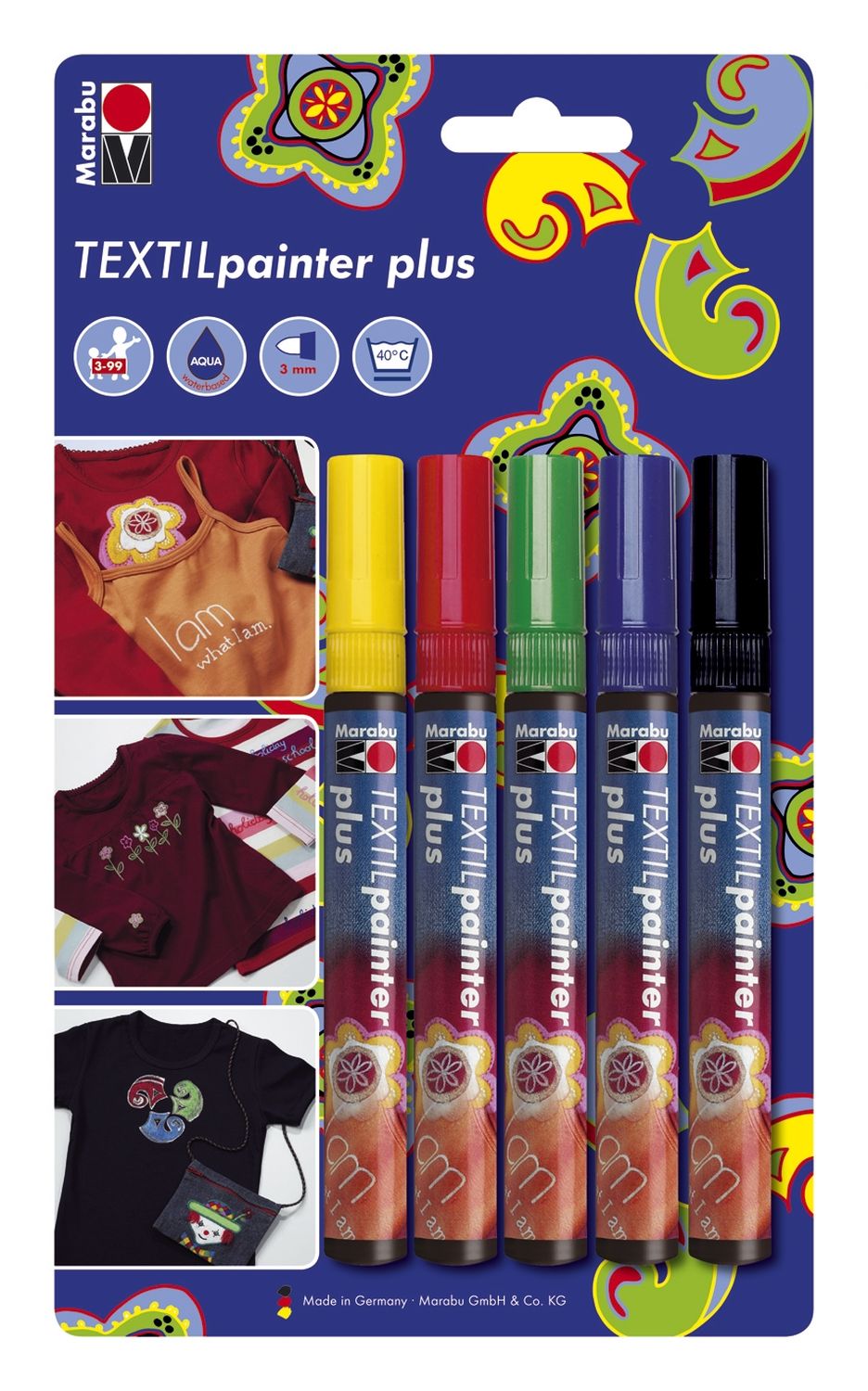 Textil Painter plus, 5er-Blister-Sortierung, 5 x 3 mm Textil Painter plus, 5er-Blister-Sortierung, 5 x 3 mm