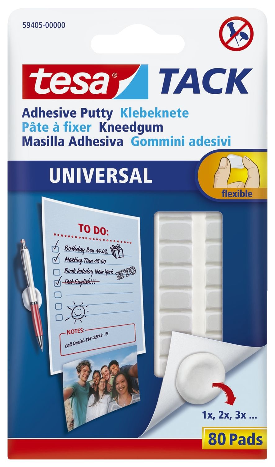 Tack® Klebeknete - 80 Stück, 50g, ablösbar, weiß Tack® Klebeknete - 80 Stück, 50g, ablösbar, weiß