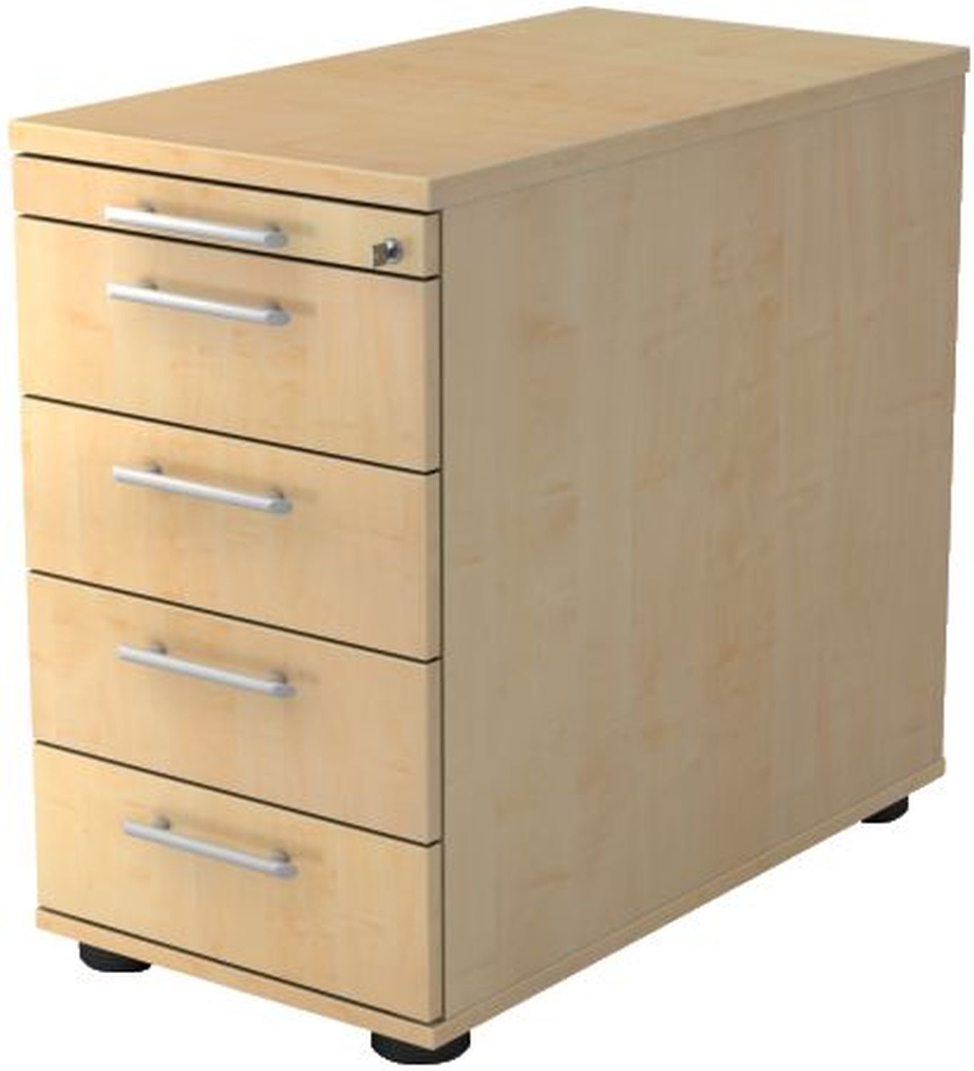 Standcontainer - 42,8 x 76 x 80 cm, 4 Schübe, Relinggriff, Ahorn Standcontainer - 42,8 x 76 x 80 cm, 4 Schübe, Relinggriff, Ahorn