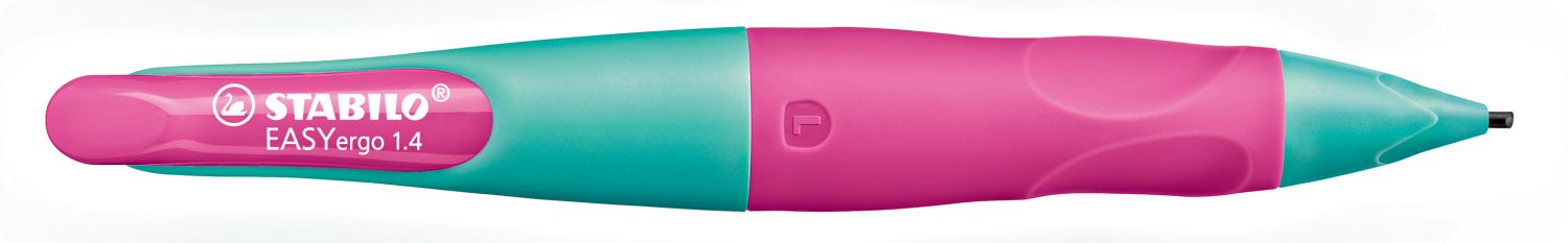 Ergonomischer Druck-Bleistift für Linkshänder - EASYergo 1.4 in türkis/neonpink - Einzelstift - inklusive 3 dünner Minen - Härtegrad HB Ergonomischer Druck-Bleistift für Linkshänder - EASYergo 1.4 in türkis/neonpink - Einzelstift - inklusive 3 dünner Minen - Härtegrad HB