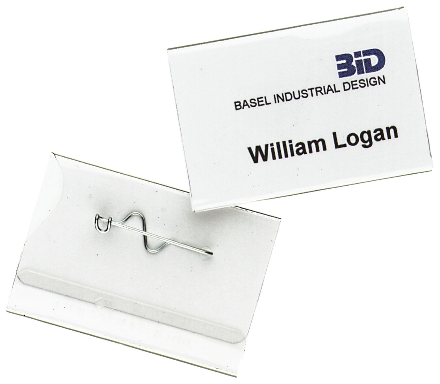 Namensschild mit Nadel, 75 x 40 mm, 100 Stück Namensschild mit Nadel, 75 x 40 mm, 100 Stück