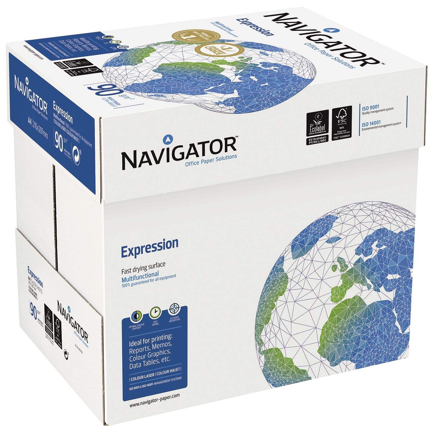 Kopierpapier Navigator Expression 82427A90S, DIN A4, 90 g/qm, weiß, 500 Blatt