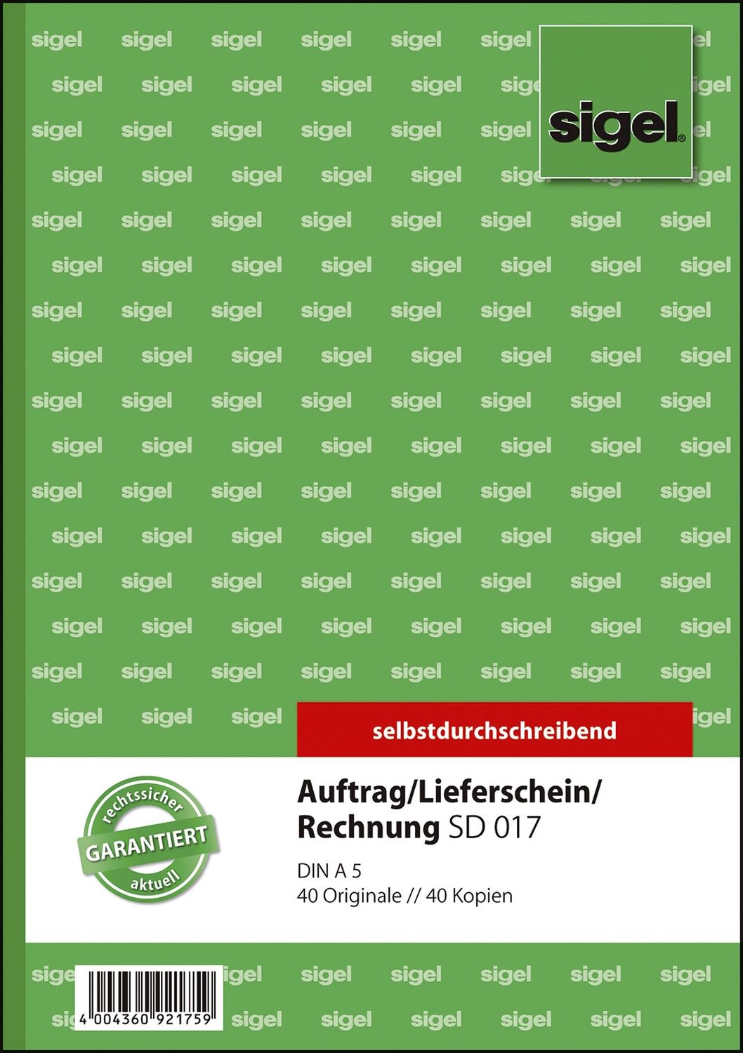 Kombinationsbuch Auftrag/Lieferschein/Rechnung - A5, 1. und 2. Blatt bedruckt, SD, MP, 2 x 40 Blatt Kombinationsbuch Auftrag/Lieferschein/Rechnung - A5, 1. und 2. Blatt bedruckt, SD, MP, 2 x 40 Blatt