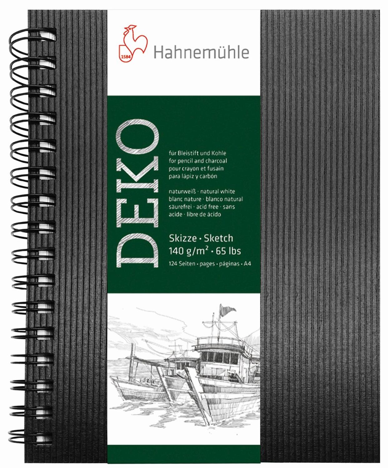 Skizzenbuch Deko - A4, 140 g/qm, 62 Blatt, schwarz Skizzenbuch Deko - A4, 140 g/qm, 62 Blatt, schwarz