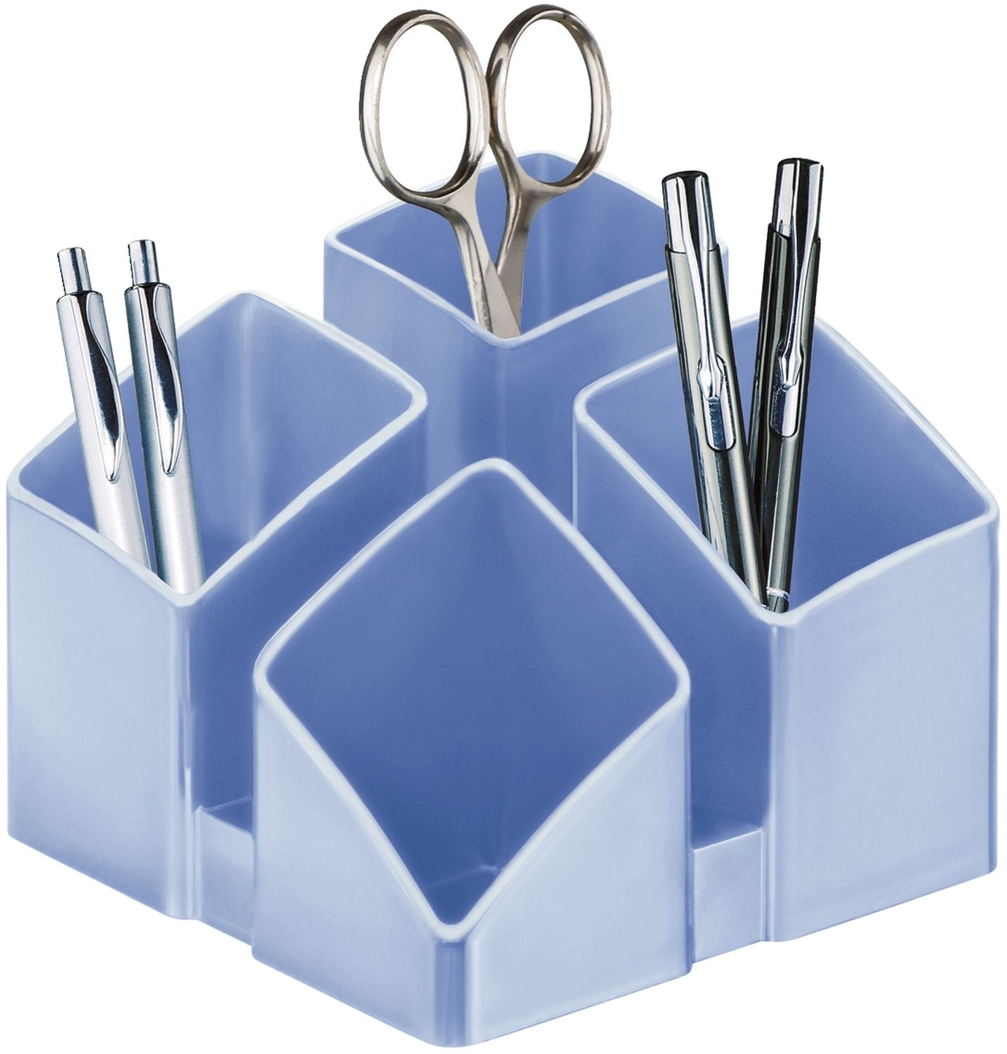 Schreibtisch-Köcher SCALA - 4 Fächern, eisblau Schreibtisch-Köcher SCALA - 4 Fächern, eisblau