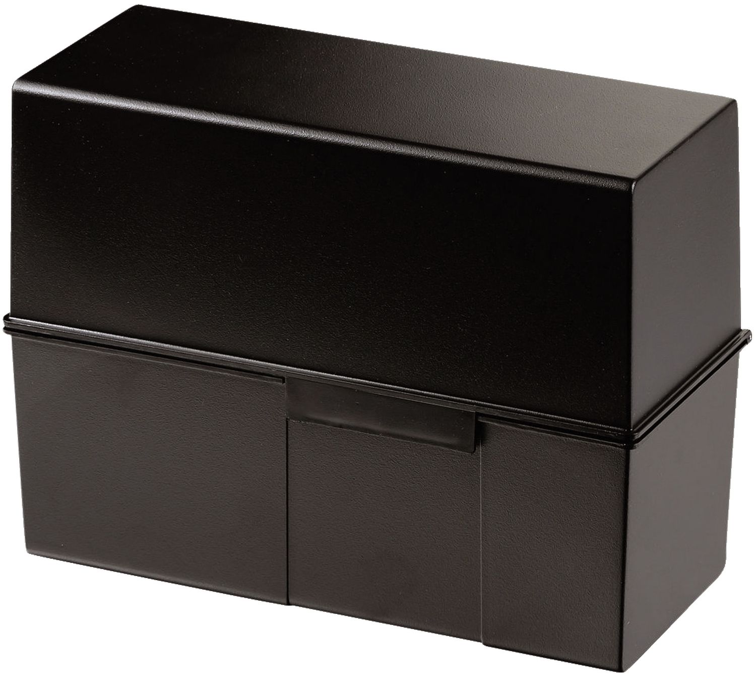 Karteibox DIN A7 quer - für 300 Karten mit Stahlscharnier, schwarz Karteibox DIN A7 quer - für 300 Karten mit Stahlscharnier, schwarz