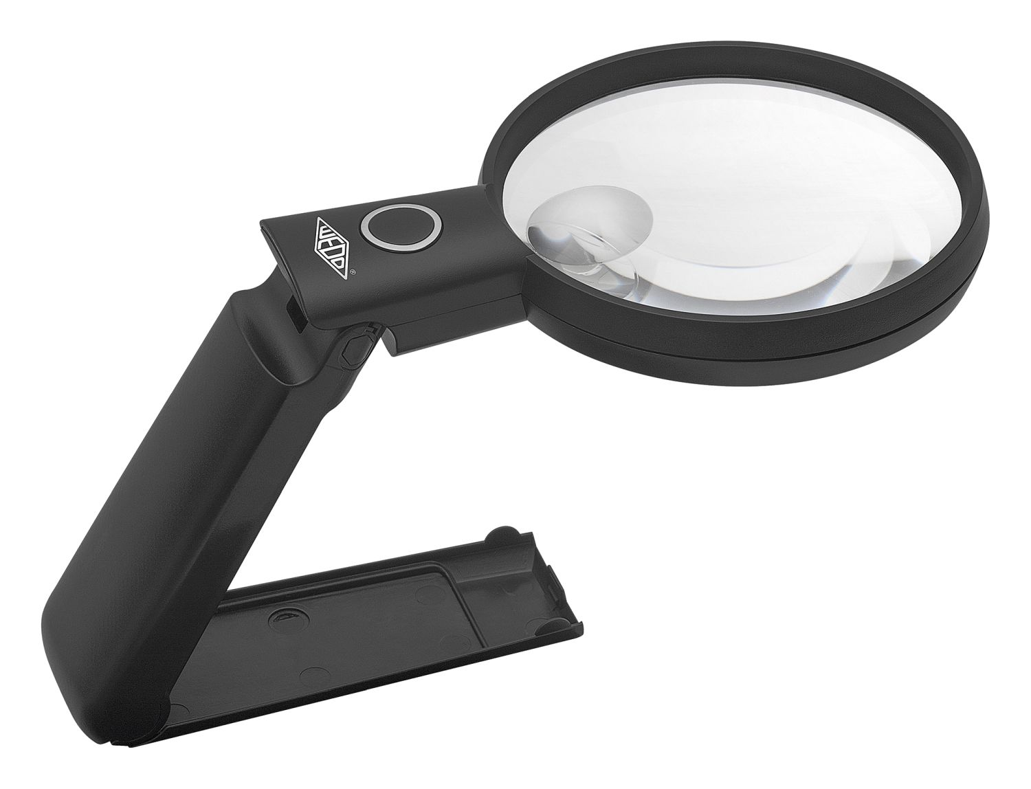 Tischlupe Ø 9 cm mit Standfuß - beleuchtet, 2-fach, schwarz Tischlupe Ø 9 cm mit Standfuß - beleuchtet, 2-fach, schwarz