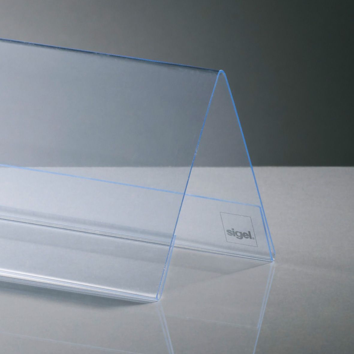 Tischaufsteller, Dachform, glasklar, für 100x60 mm Tischaufsteller, Dachform, glasklar, für 100x60 mm