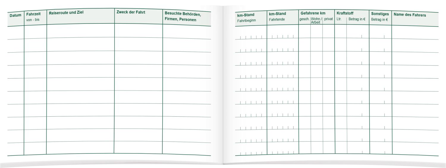 Fahrtenbuch für Pkw - 64 Seiten, A6 quer Fahrtenbuch für Pkw - 64 Seiten, A6 quer