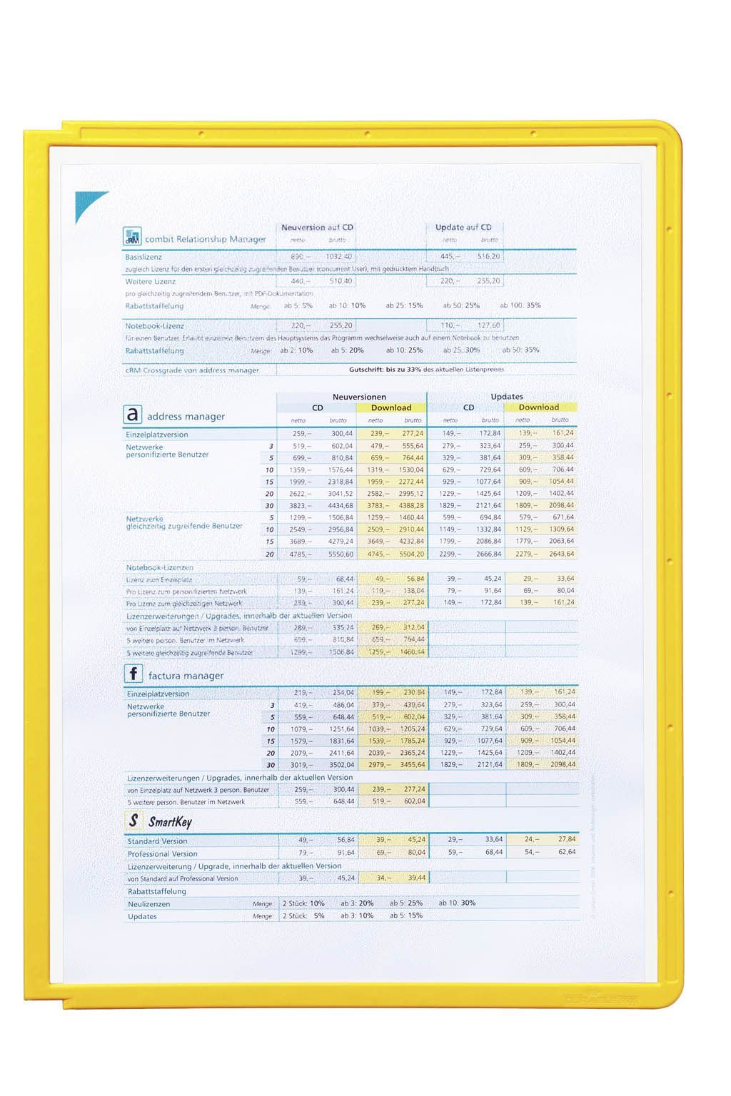 Sichttafel SHERPA® PANEL A4, gelb Sichttafel SHERPA® PANEL A4, gelb