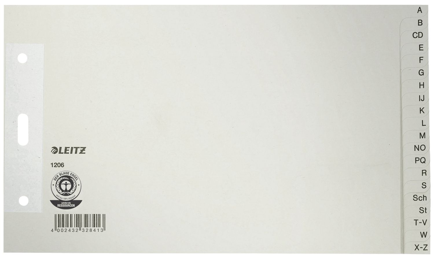 1206 Papierregister A - Z - A5 quer, Überbreit, 100 g/qm, 20 Blatt, grau 1206 Papierregister A - Z - A5 quer, Überbreit, 100 g/qm, 20 Blatt, grau