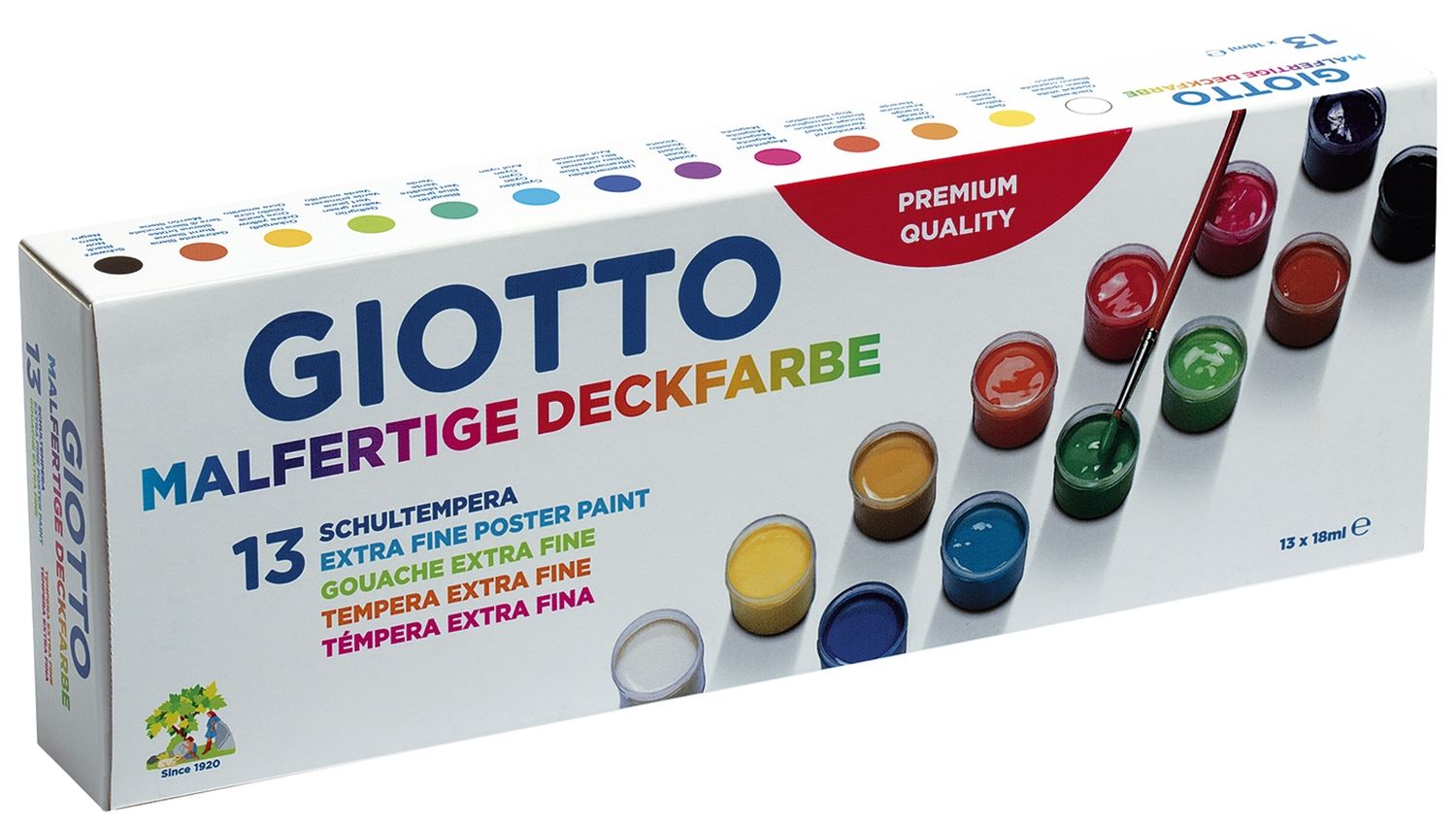 Malfarbe Giotto - 13x 18 ml, sortiert Malfarbe Giotto - 13x 18 ml, sortiert