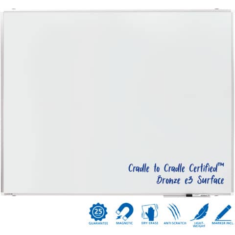 Whiteboard Legamaster Premium Plus 7-101073, 120 x 150 cm, emalliert, Alurahmen, senk- oder waagerechte Wandbefestigung