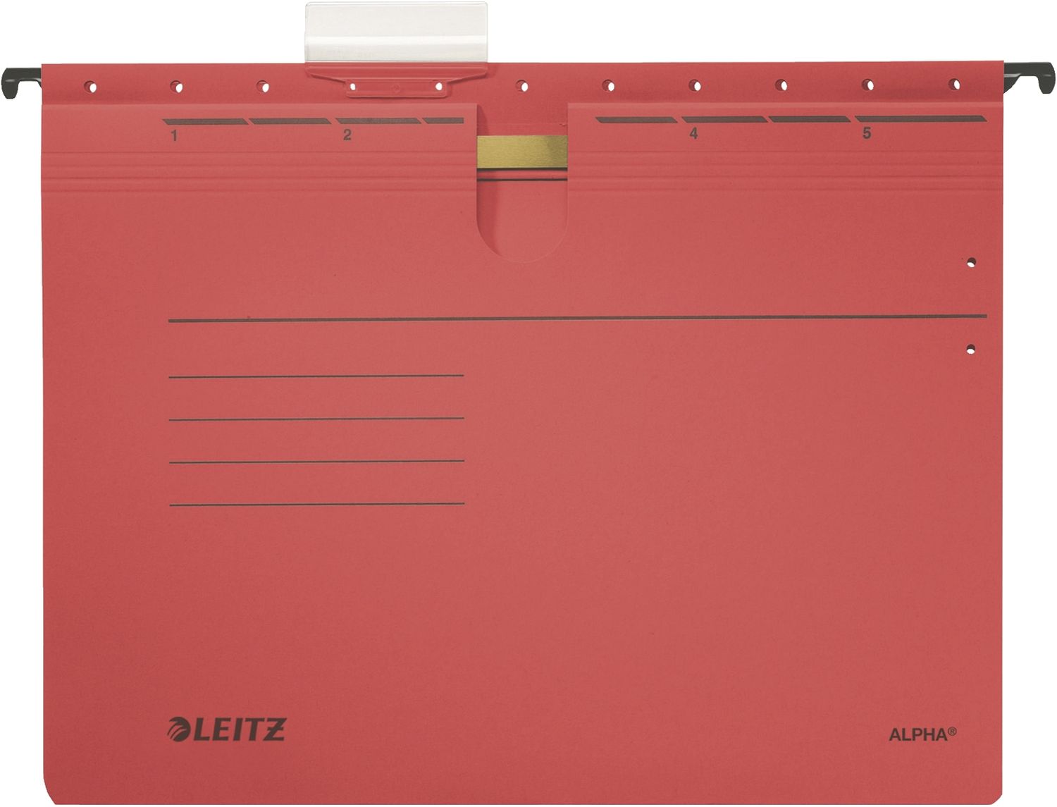 Hängehefter Leitz ALPHA® 1984-30-25, DIN A4, kaufmännische Heftung, Pendarec-Karton 275g, rot, 5 Stück