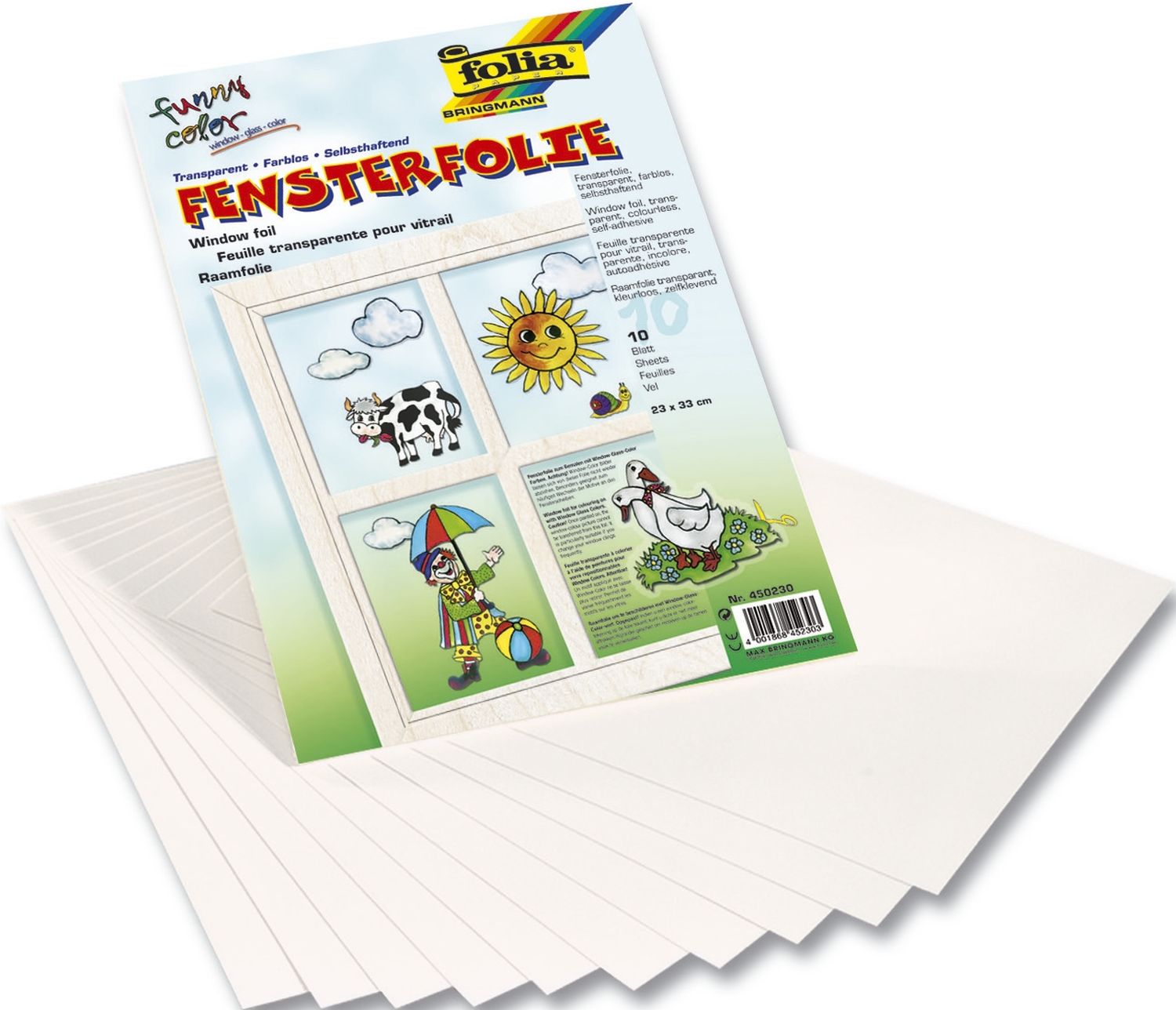 Fensterfolie - selbsthaftend, 10 Blatt, 23 x 33 cm Fensterfolie - selbsthaftend, 10 Blatt, 23 x 33 cm