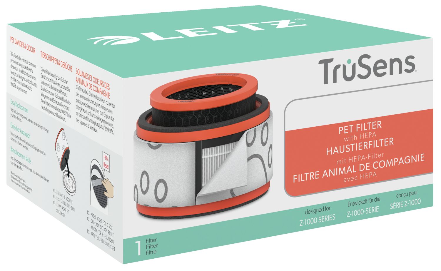 Ersatz HEPA-Filter Haustier für Leitz TruSens Luftreiniger Z-1000 Ersatz HEPA-Filter Haustier für Leitz TruSens Luftreiniger Z-1000