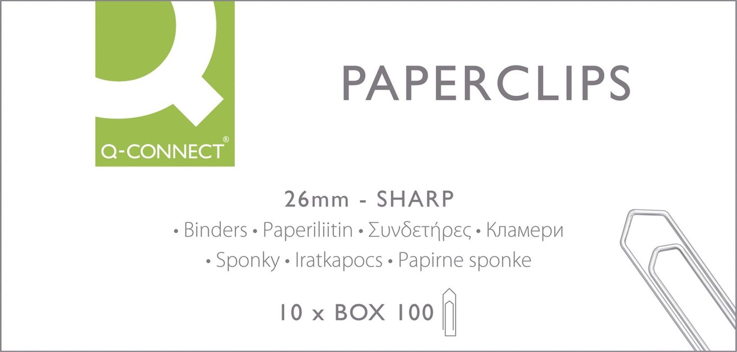 Briefklammer, Metall, 26 mm, verzinkt, Schachtel mit 100 Stück Briefklammer, Metall, 26 mm, verzinkt, Schachtel mit 100 Stück