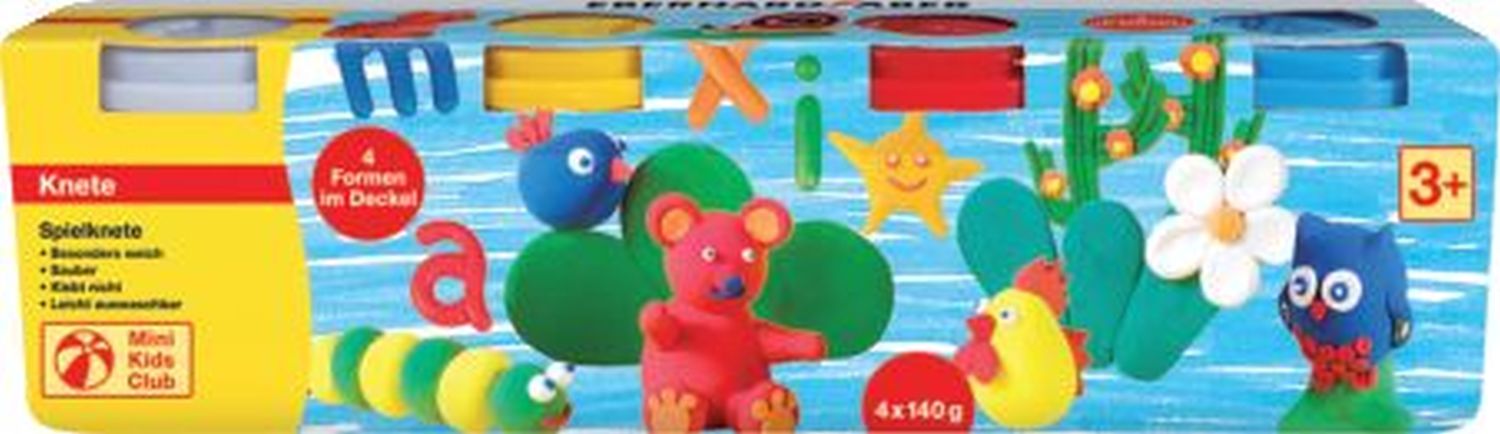 Spielknete - 4er Set, Förmchen im Deckel Spielknete - 4er Set, Förmchen im Deckel