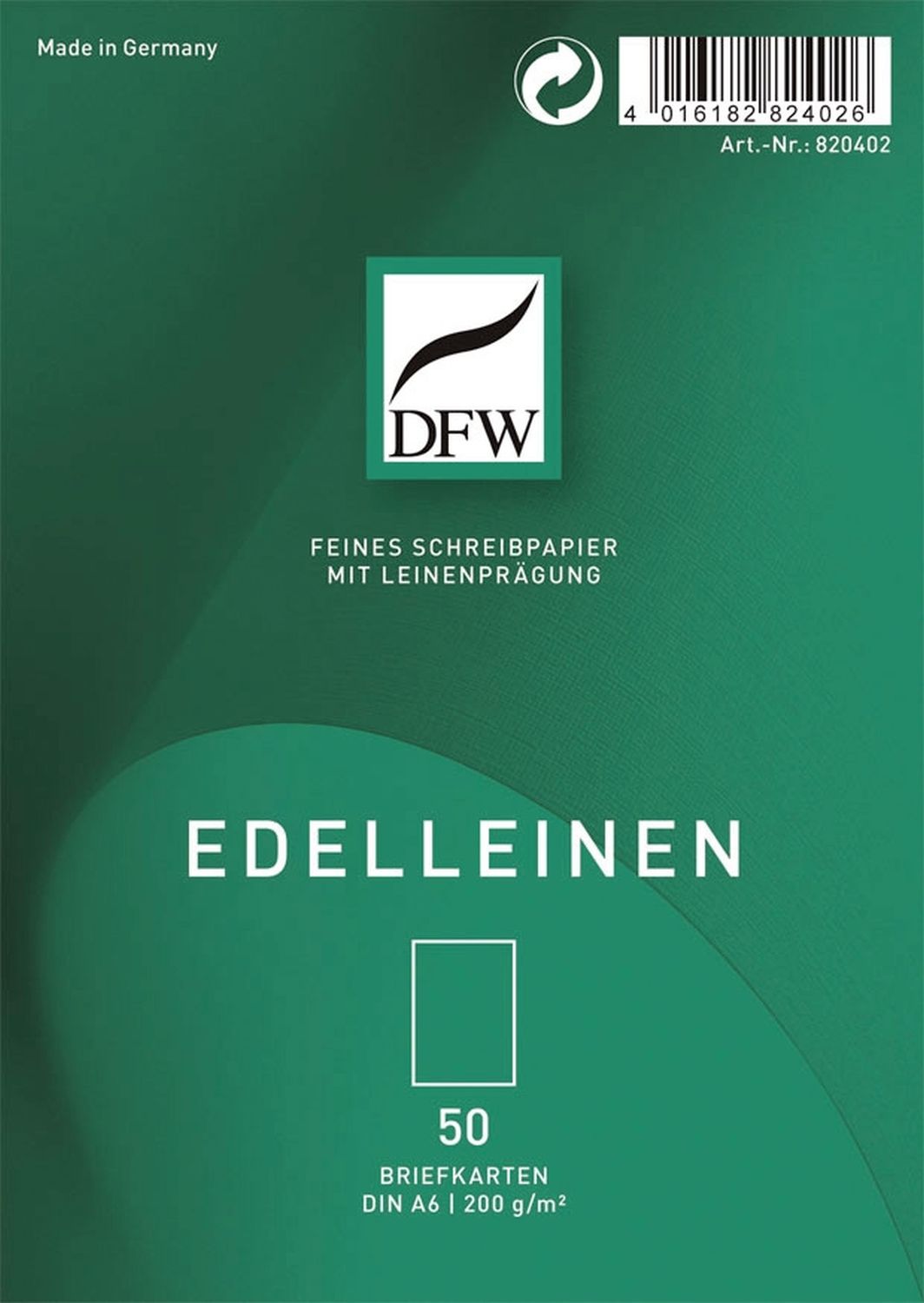 Briefkarte Edelleinen - A6 hoch, 50 Stück Briefkarte Edelleinen - A6 hoch, 50 Stück