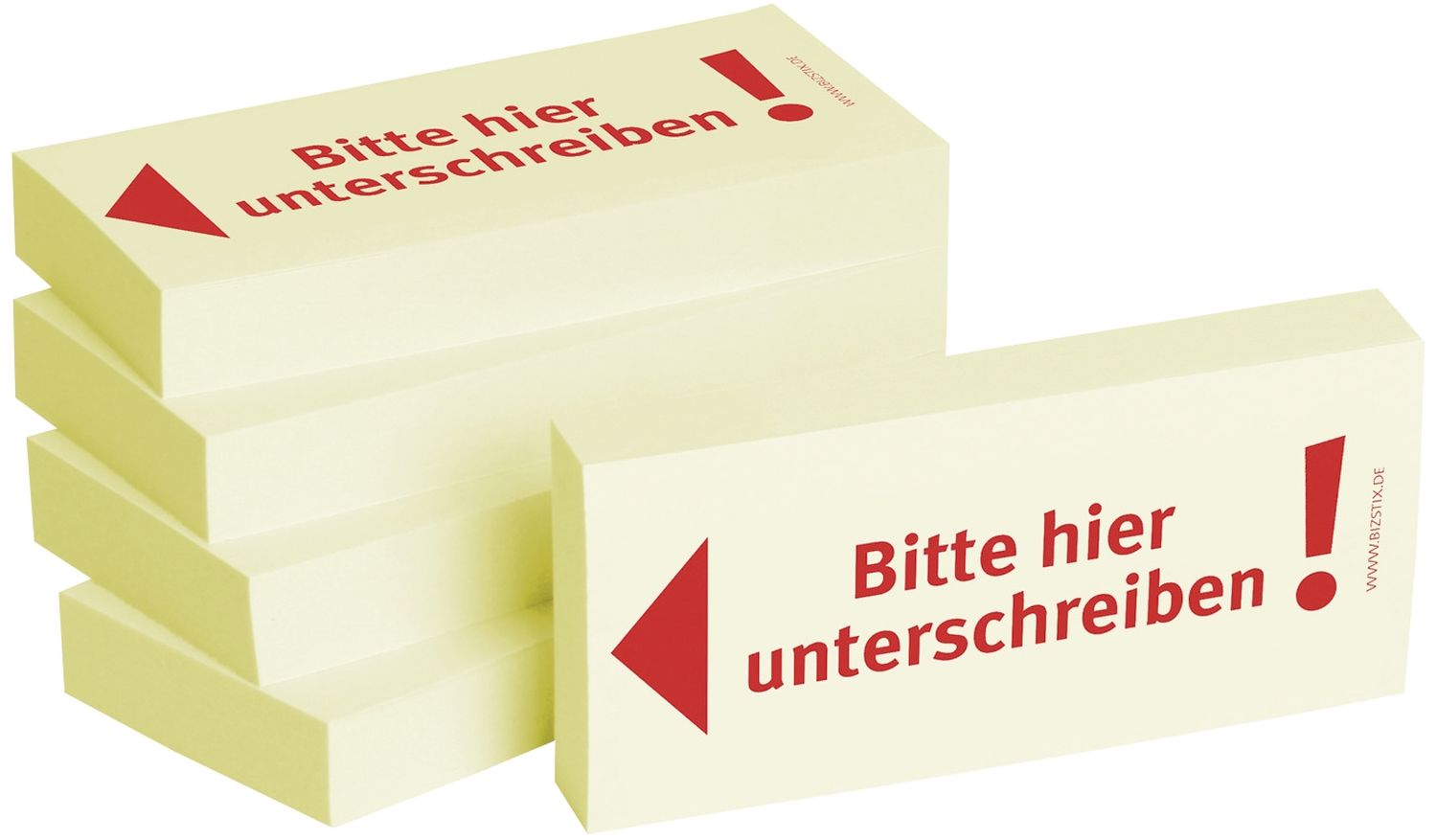 Haftnotizen "Bitte hier unterschreiben" - 75 x 35 mm, 5x 100 Blatt Haftnotizen "Bitte hier unterschreiben" - 75 x 35 mm, 5x 100 Blatt