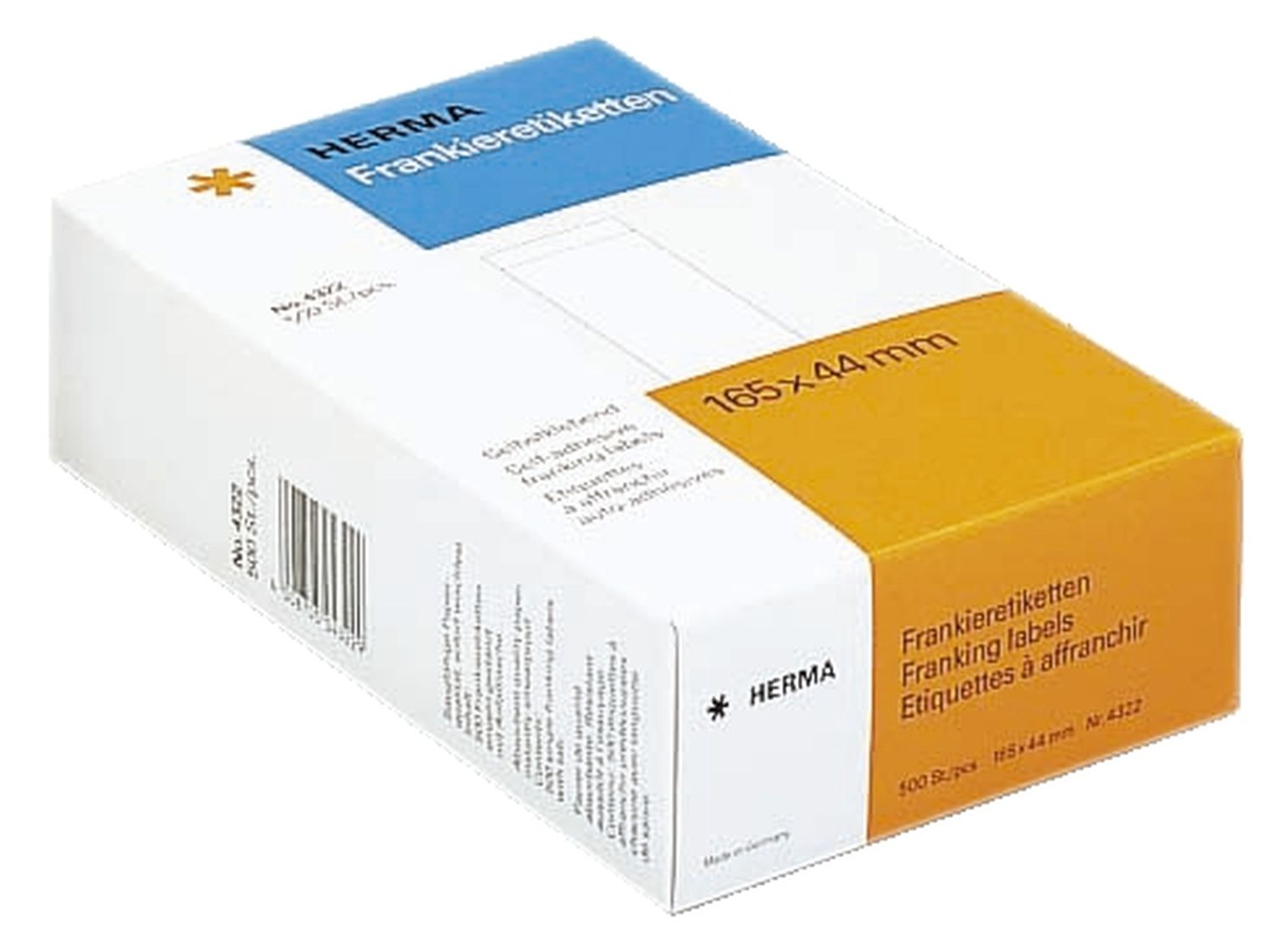 4322 Frankier-Etiketten - einzeln mit Abziehlasche, 163x44 mm, 500 Stück 4322 Frankier-Etiketten - einzeln mit Abziehlasche, 163x44 mm, 500 Stück