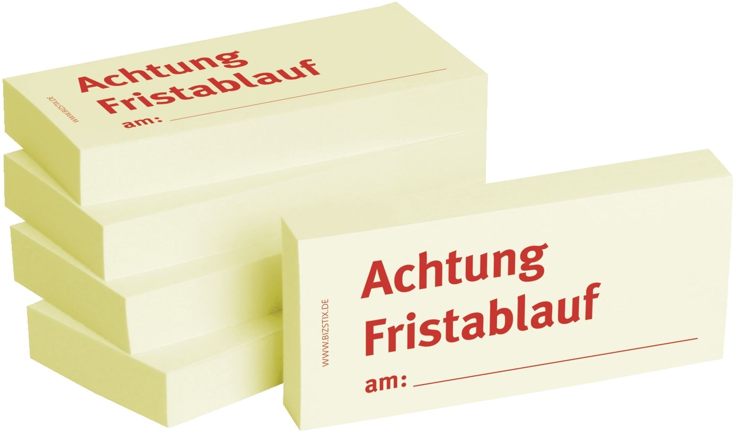 Haftnotizen "Achtung Fristablauf am" - 75 x 35 mm, 5x 100 Blatt Haftnotizen "Achtung Fristablauf am" - 75 x 35 mm, 5x 100 Blatt