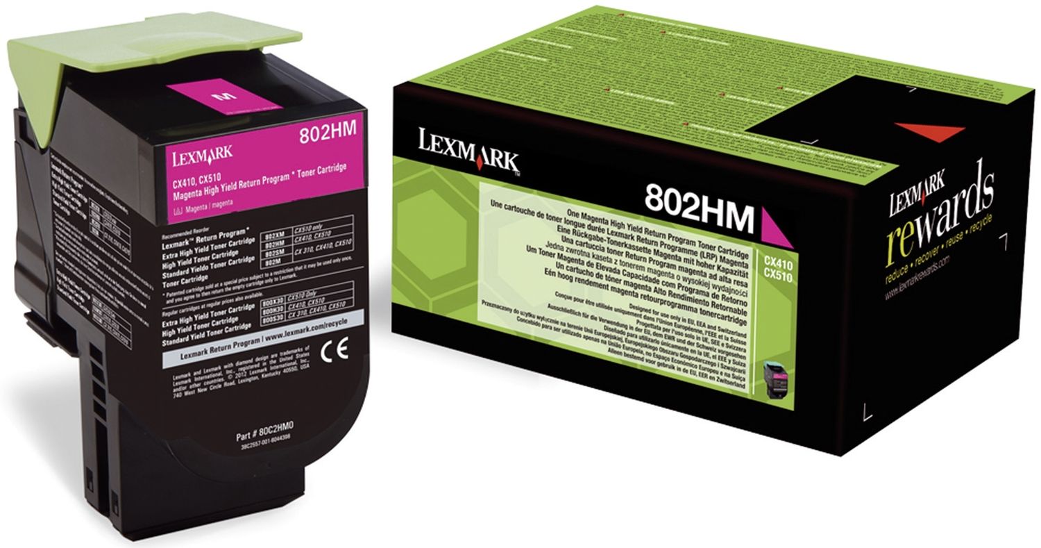 Original Lexmark Toner-Kit magenta return program (0080C2HM0,080C2HM0,80C2HM0,802HM,NO802HM)