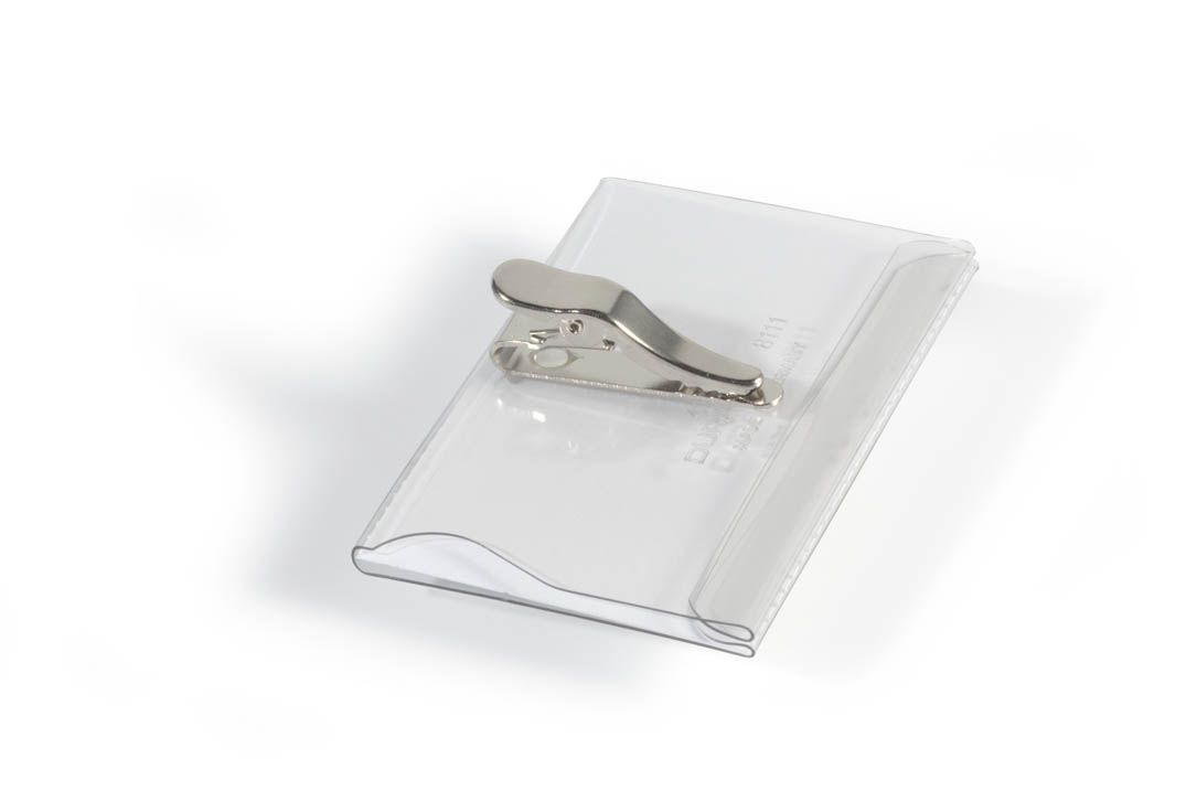Namensschild mit drehbarer Krokoklemme, 90 x 54 mm, 25 Stück Namensschild mit drehbarer Krokoklemme, 90 x 54 mm, 25 Stück