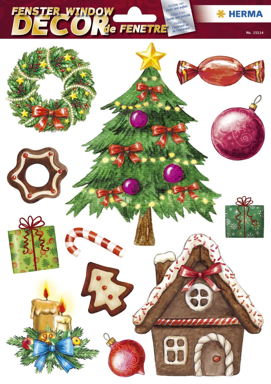 15114 Fensterbilder Weihnachtszeit - 12 Stück 15114 Fensterbilder Weihnachtszeit - 12 Stück