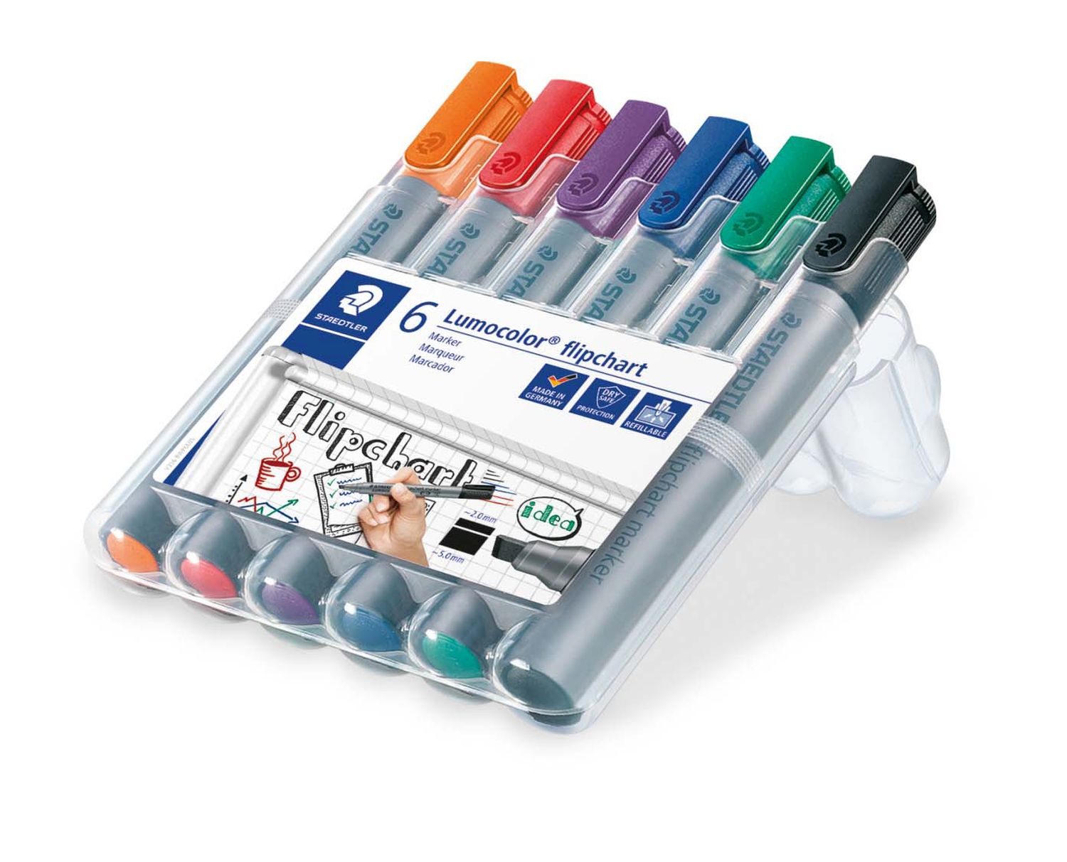 Lumocolor® 356 B flipchart marker - Keilspitze, 6 Farben sortiert Lumocolor® 356 B flipchart marker - Keilspitze, 6 Farben sortiert