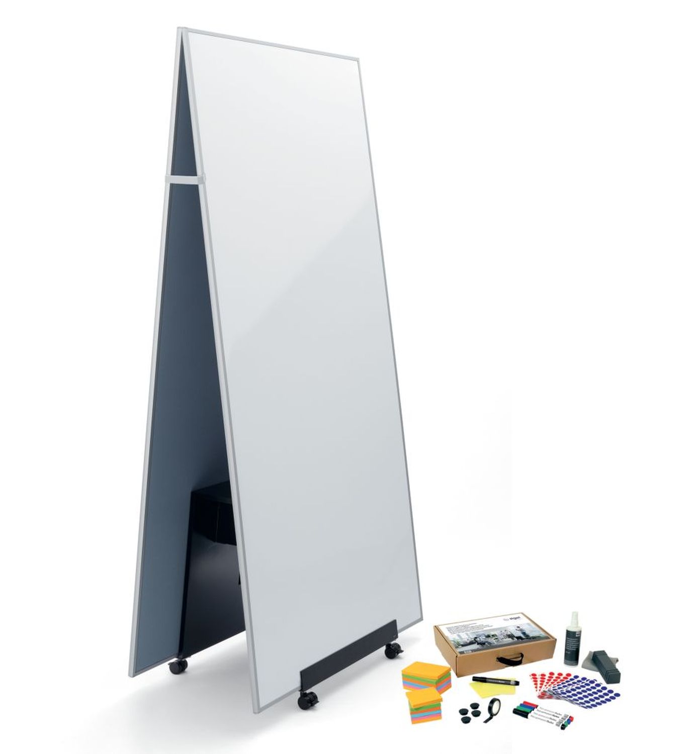White- und Pinboard agiles Meet up-Bundle - 90 x 180 cm, Aufsteller und gratis Moderationskoffer White- und Pinboard agiles Meet up-Bundle - 90 x 180 cm, Aufsteller und gratis Moderationskoffer