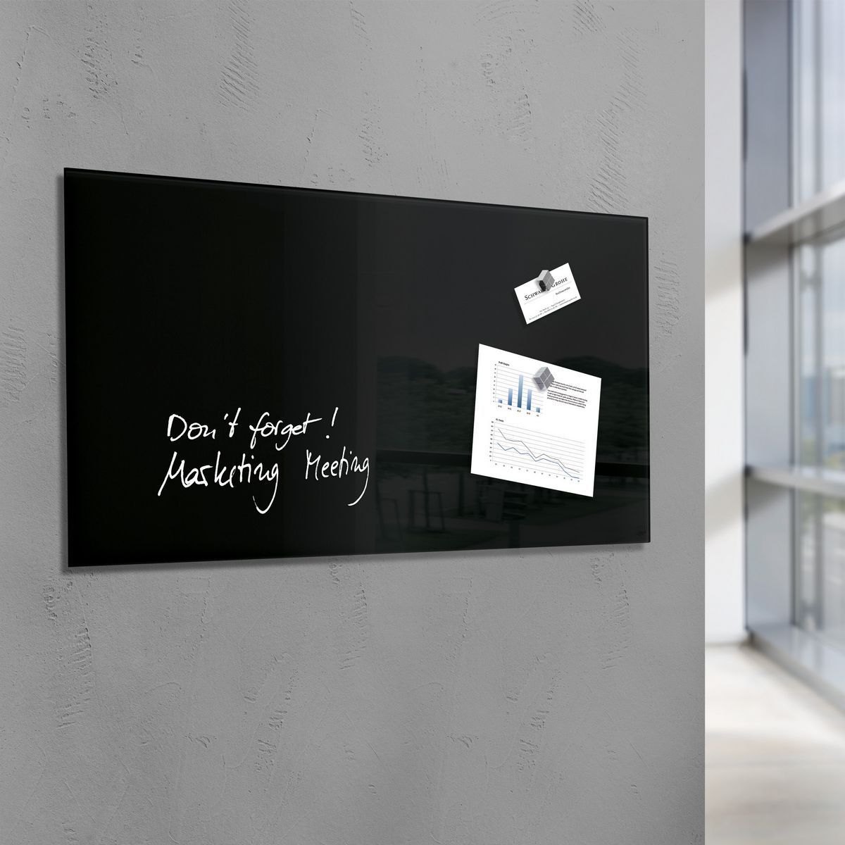 Glas-Magnetboard Artverum - schwarz, 130 x 55 cm, 1 Stück Glas-Magnetboard Artverum - schwarz, 130 x 55 cm, 1 Stück