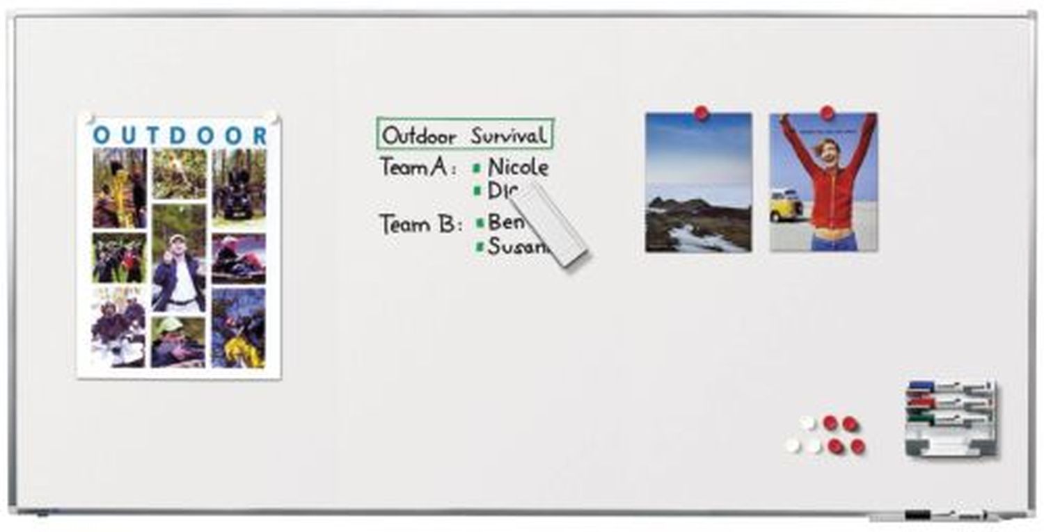 Whiteboardtafel Premium Plus - 180 x 90 cm, weiß, magnethaftend, Wandmontage