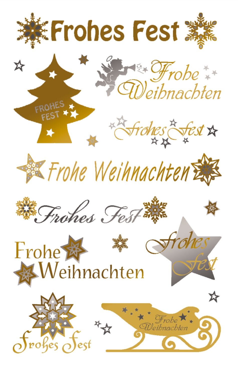 Z-Design 52720, Weihnachtssticker, Schriftzug: "Frohe Weihnachten", 2 Bogen/20 Sticker Z-Design 52720, Weihnachtssticker, Schriftzug: "Frohe Weihnachten", 2 Bogen/20 Sticker