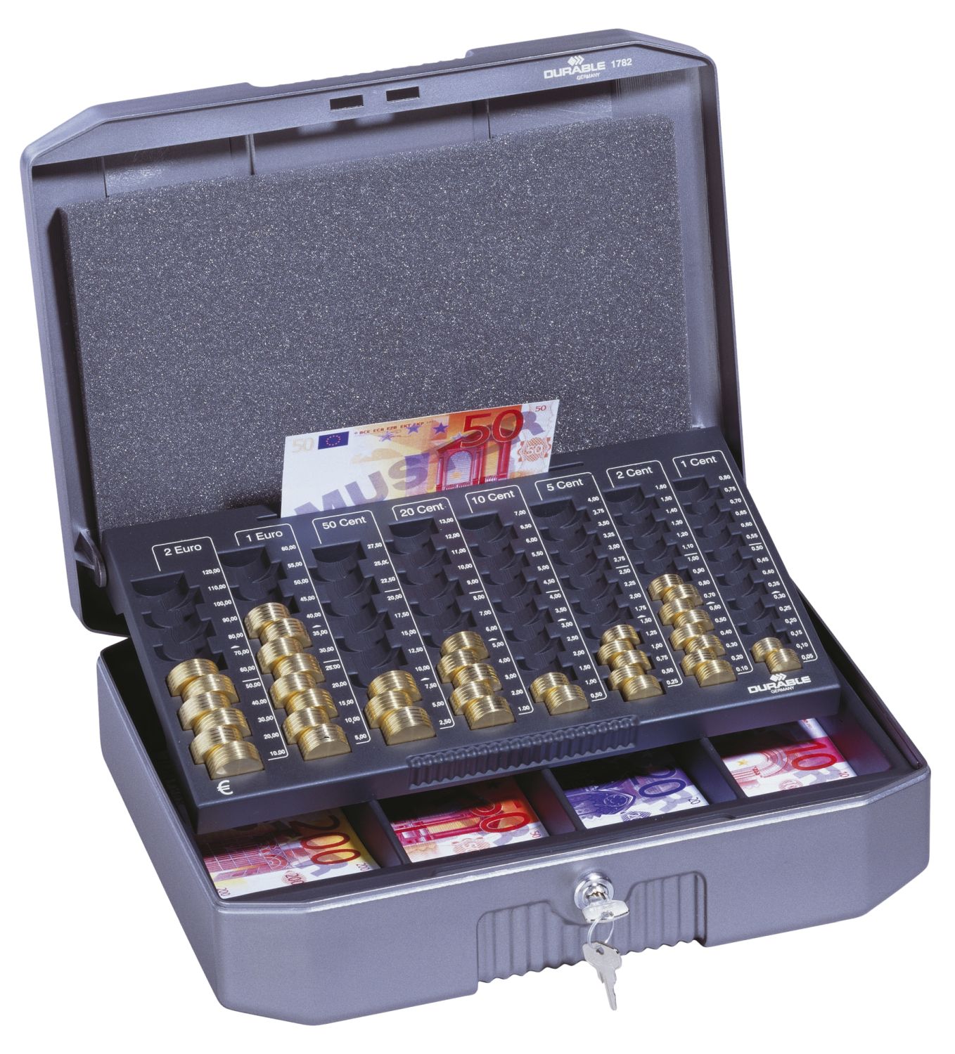 Geldzählkassette EUROBOXX® - 352 x 276 x 120 mm, silbergrau Geldzählkassette EUROBOXX® - 352 x 276 x 120 mm, silbergrau