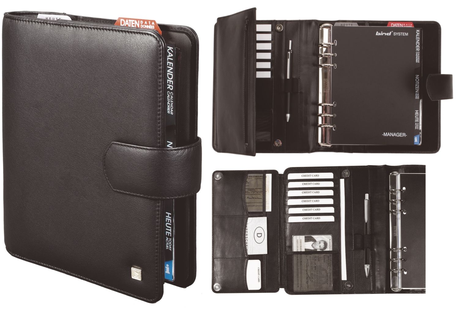 Manager-Planer A5, Nappaleder, schwarz, mit Magnetverschluss Manager-Planer A5, Nappaleder, schwarz, mit Magnetverschluss