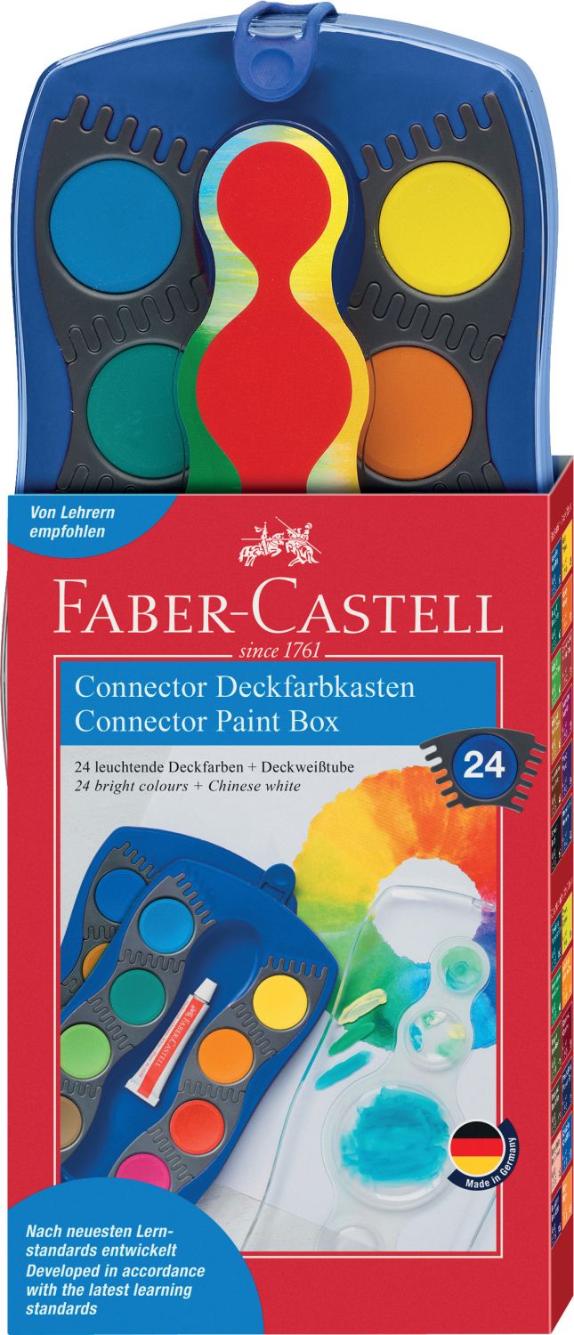 CONNECTOR Farbkasten - 24 Farben, inkl. Deckweiß, blau CONNECTOR Farbkasten - 24 Farben, inkl. Deckweiß, blau