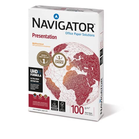 Kopierpapier Navigator Presentation 82437AH10B, DIN A5, 100 g/qm, weiß, 500 Blatt