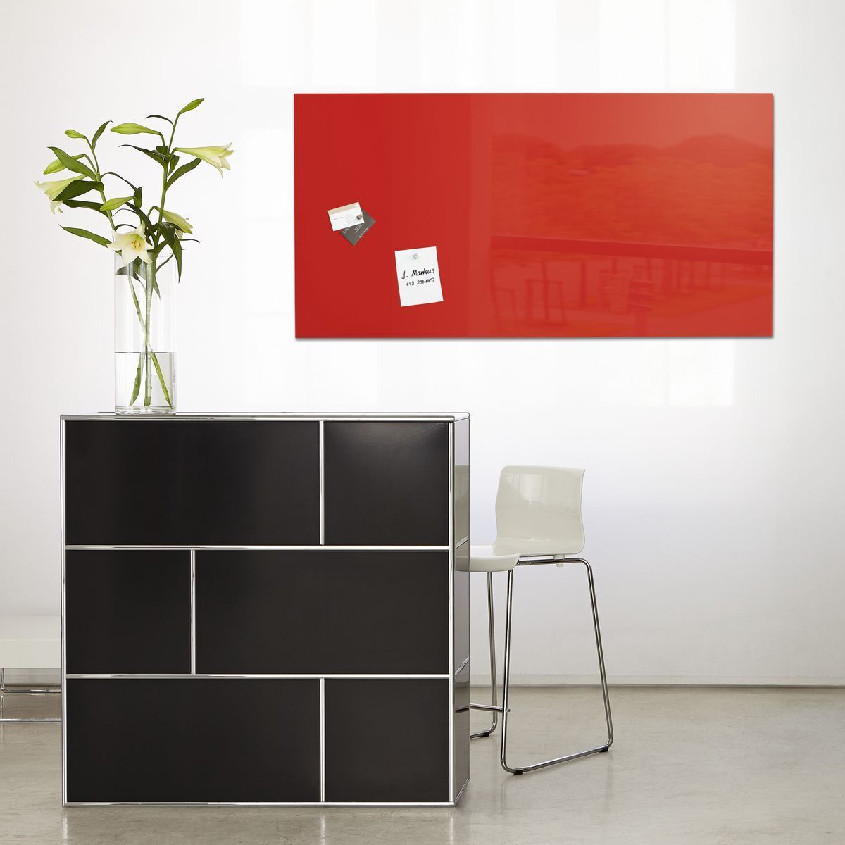 Glas-Magnetboard Artverum - rot, 91 x 46 cm Glas-Magnetboard Artverum - rot, 91 x 46 cm
