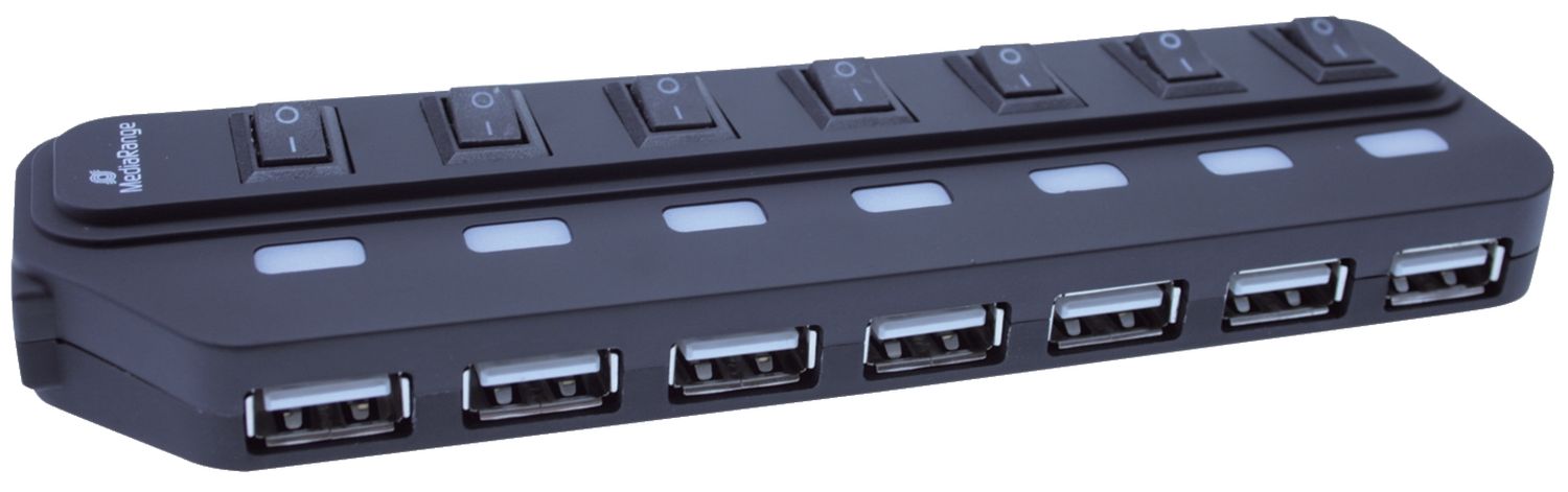 USB 2.0 Hub 1:7 mit seperaten Ein-/Aus-Schaltern USB 2.0 Hub 1:7 mit seperaten Ein-/Aus-Schaltern
