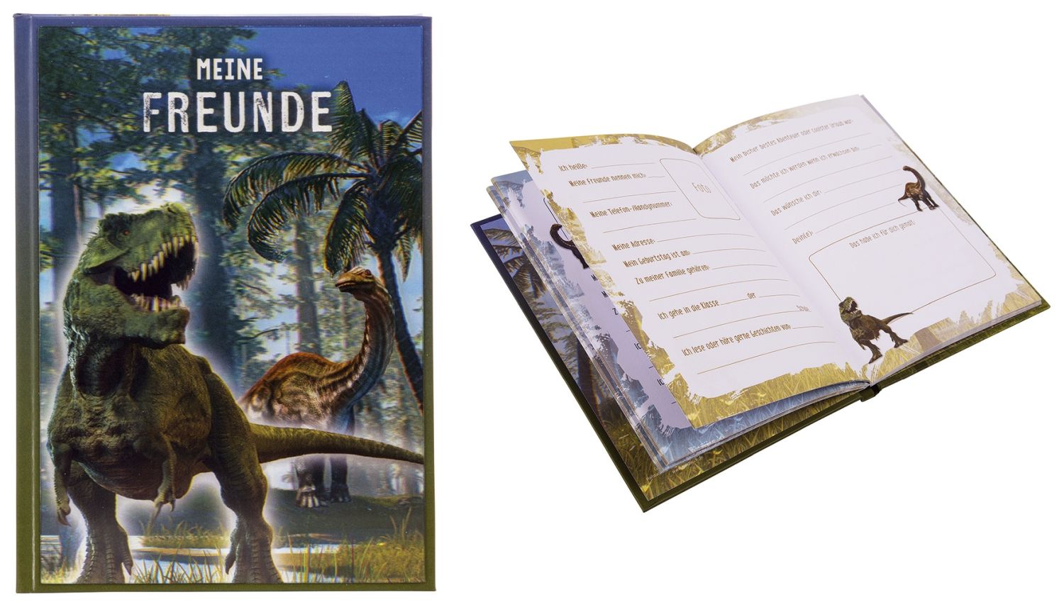 Freundebuch 3D T-Rex - 88 illustrierte Seiten, A5 Freundebuch 3D T-Rex - 88 illustrierte Seiten, A5