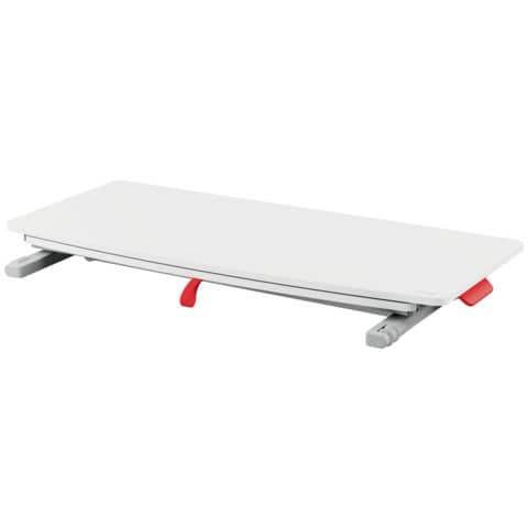 Monitorständer Leitz Ergo Cosy 6532-00-85, für 2 Monitore, 80 x 7,2-38 x 42 cm, höhenverstellbar, ausiehbare Tastatur- und Mausablage, grau