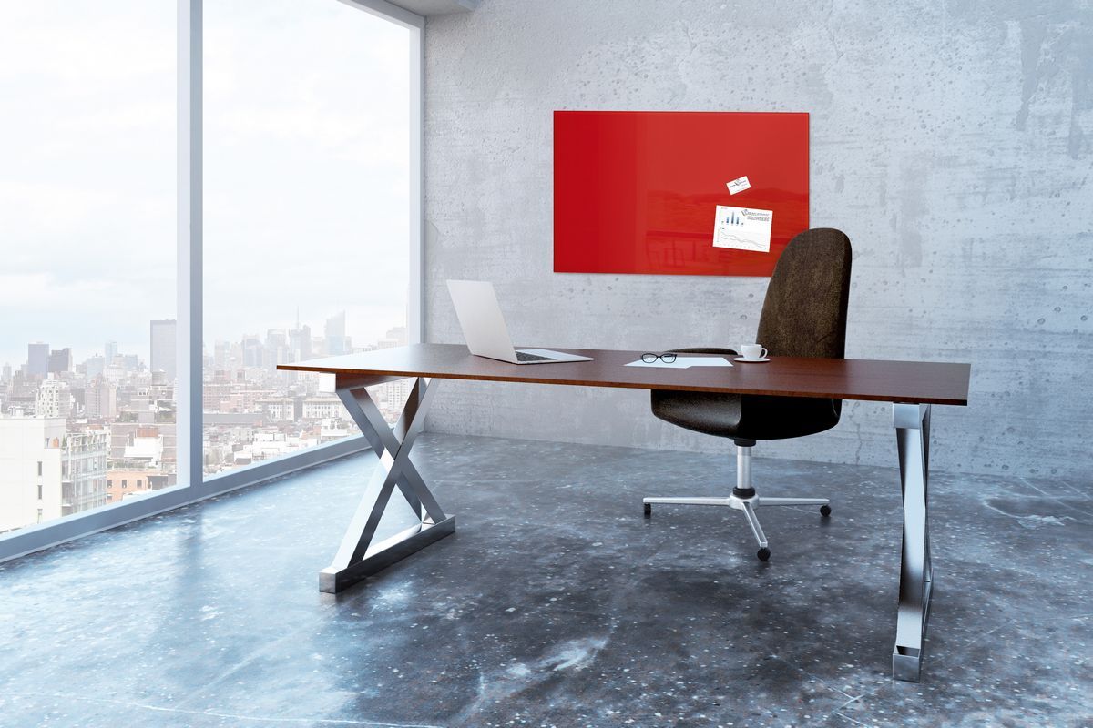 Glas-Magnetboard Artverum - rot, 100 x 65 cm Glas-Magnetboard Artverum - rot, 100 x 65 cm