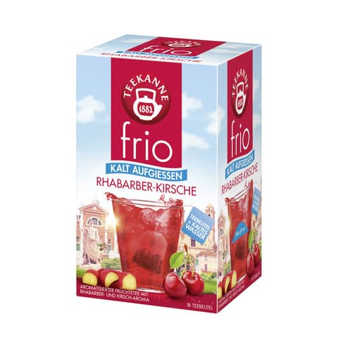 Tee Teekanne frio® Rhabarber-Kirsche 7593, Früchtetee, 18 Beutel