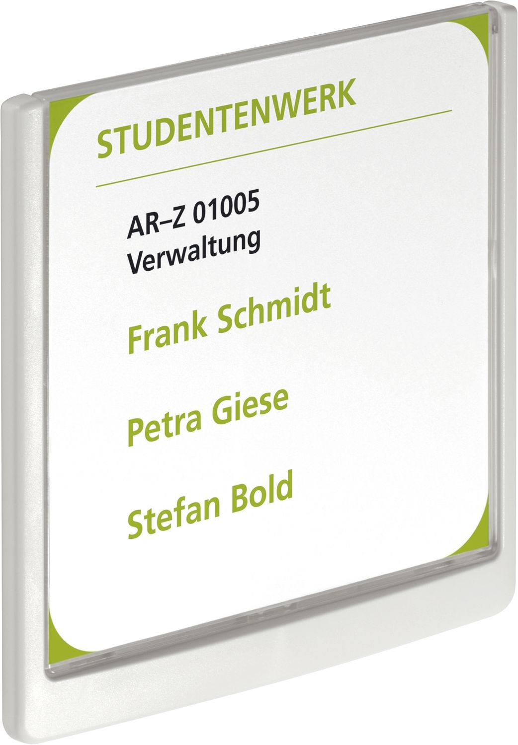 Türschild CLICK SIGN, Rahmen weiß, 149 x 148,5 mm, transparent