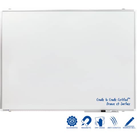 Whiteboard Legamaster Premium Plus 7-101054, 120 x 90 cm, emalliert, Alurahmen, senk- oder waagerechte Wandbefestigung