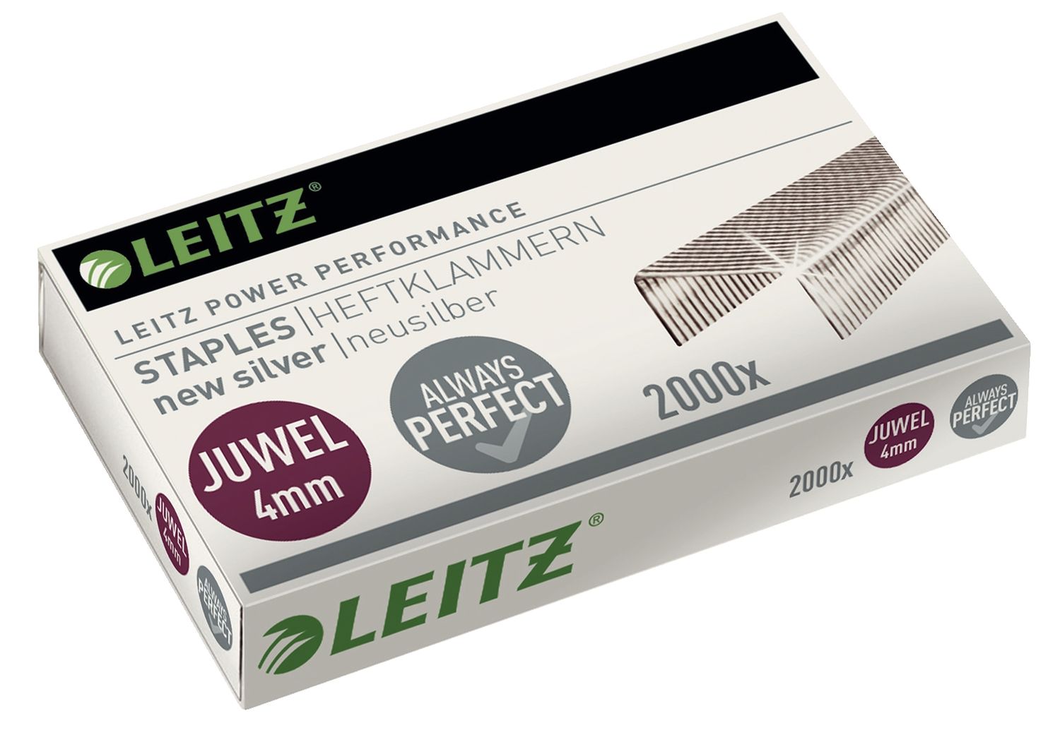 Heftklammern Juwel - 4 mm, 2000 Stück, neusilber Heftklammern Juwel - 4 mm, 2000 Stück, neusilber