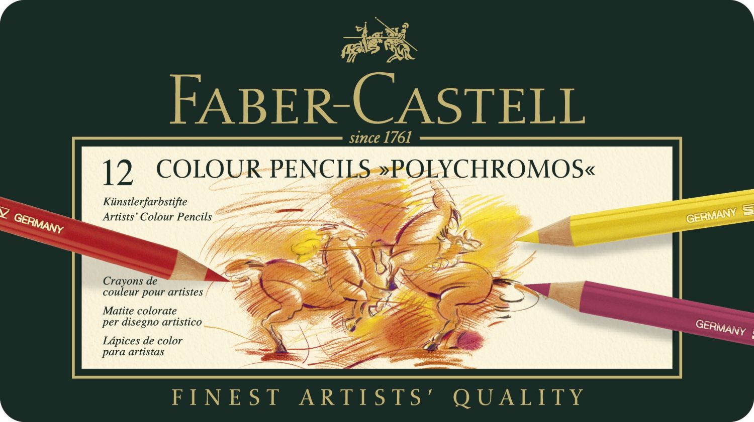Künstlerfarbstifte POLYCHROMOS®, farbig sortiert im 12er Metalletui Künstlerfarbstifte POLYCHROMOS®, farbig sortiert im 12er Metalletui
