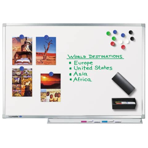 Whiteboard Legamaster Professional 7-100043, 90 x 60 cm, emalliert, Alurahmen, senk- oder waagerechte Wandbefestigung